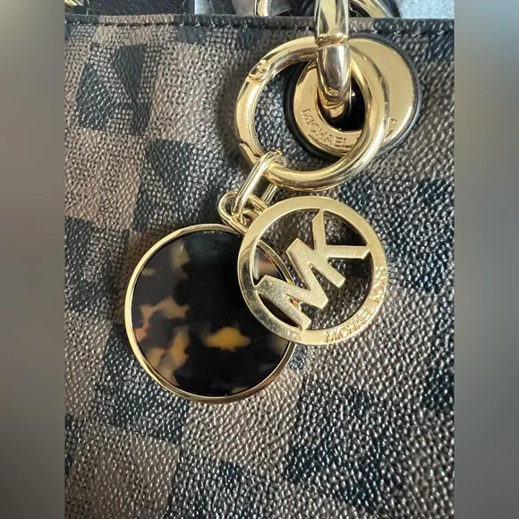 MICHAEL KORS Brown Checkered Purse